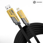 ORIONIS 65W 4-in-1 fast charging cable with USB-C, Lightning, and Micro USB connectors