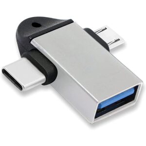 ORIONIS 2-in-1 OTG adapter with USB Type-C and Micro USB to USB-A female connector